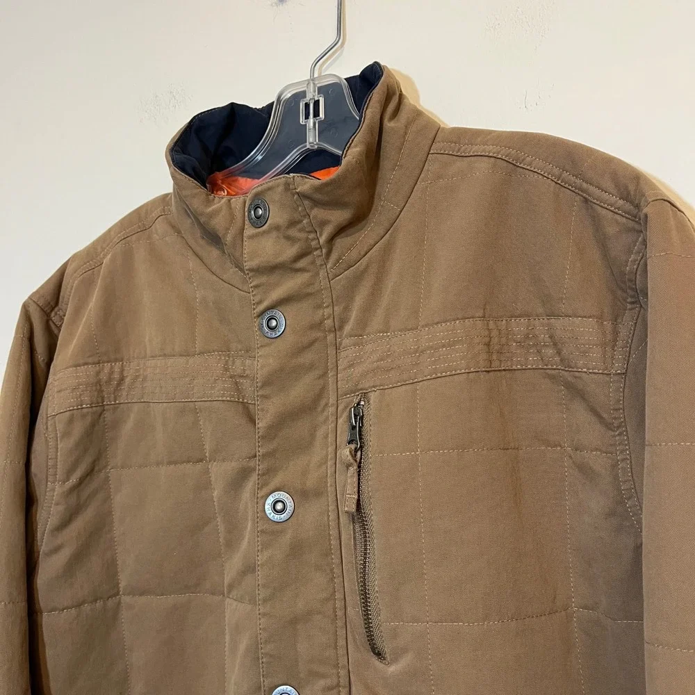 Mountain Khakis Jacket Swagger Brown Tan Tobacco Quilted Water Repellent Large
